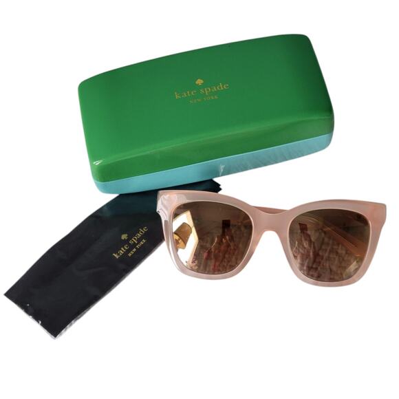 Kate Spade Emmy louis Women's Designer Blush Pink Sunglasses Square Cat Eyes - Picture 10 of 11